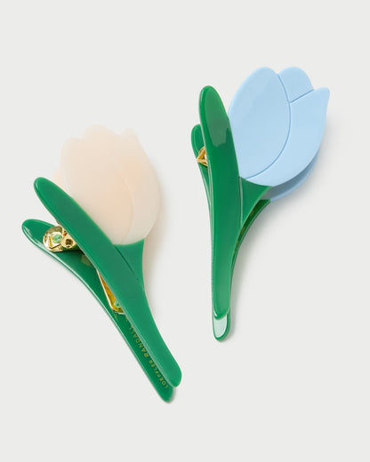Loeffler Randall Value - Juniper Blue/Cream Multi Tulip Clip Set
