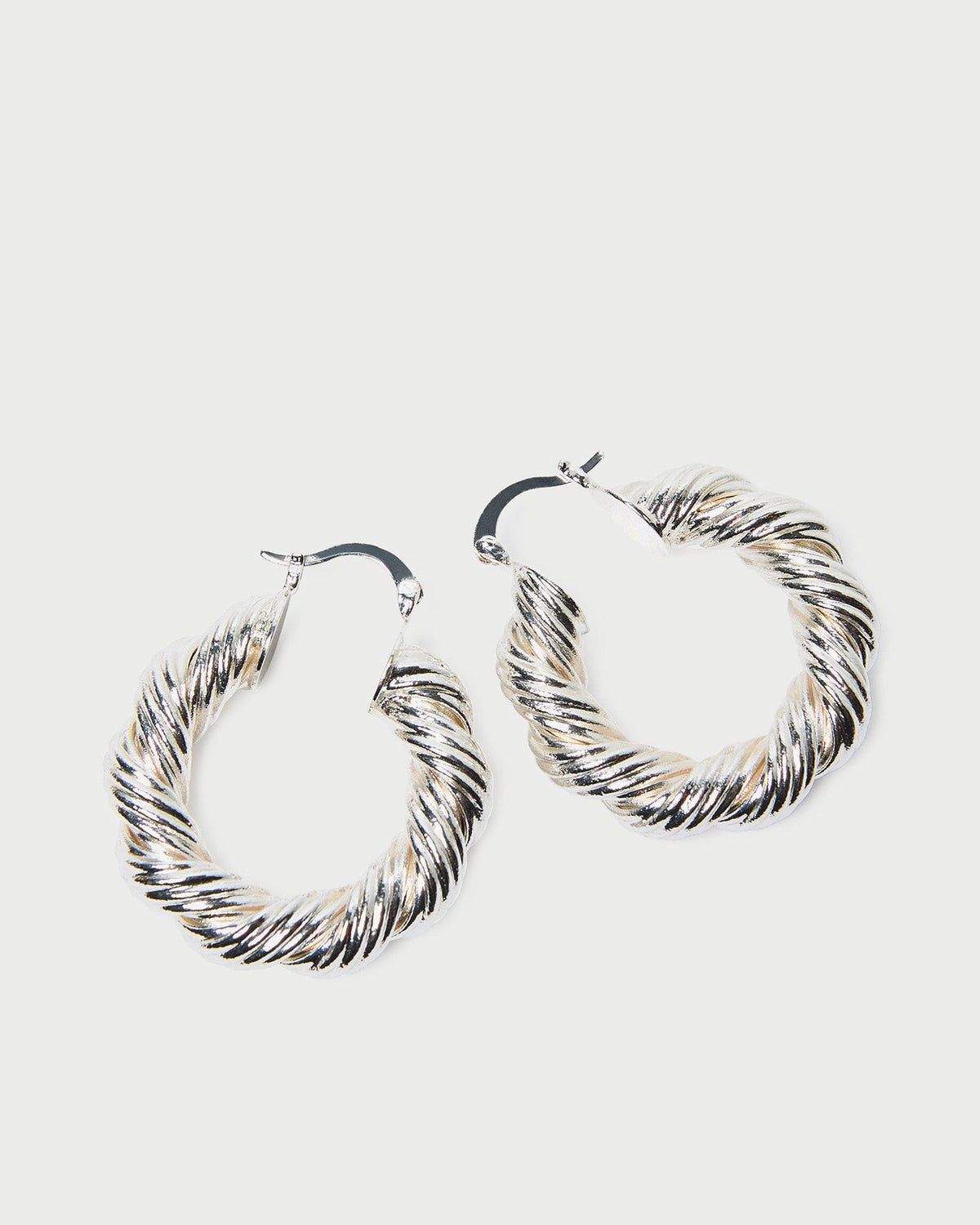 Loeffler Randall Trending - Atticus Silver Twisted Hoop Earrings