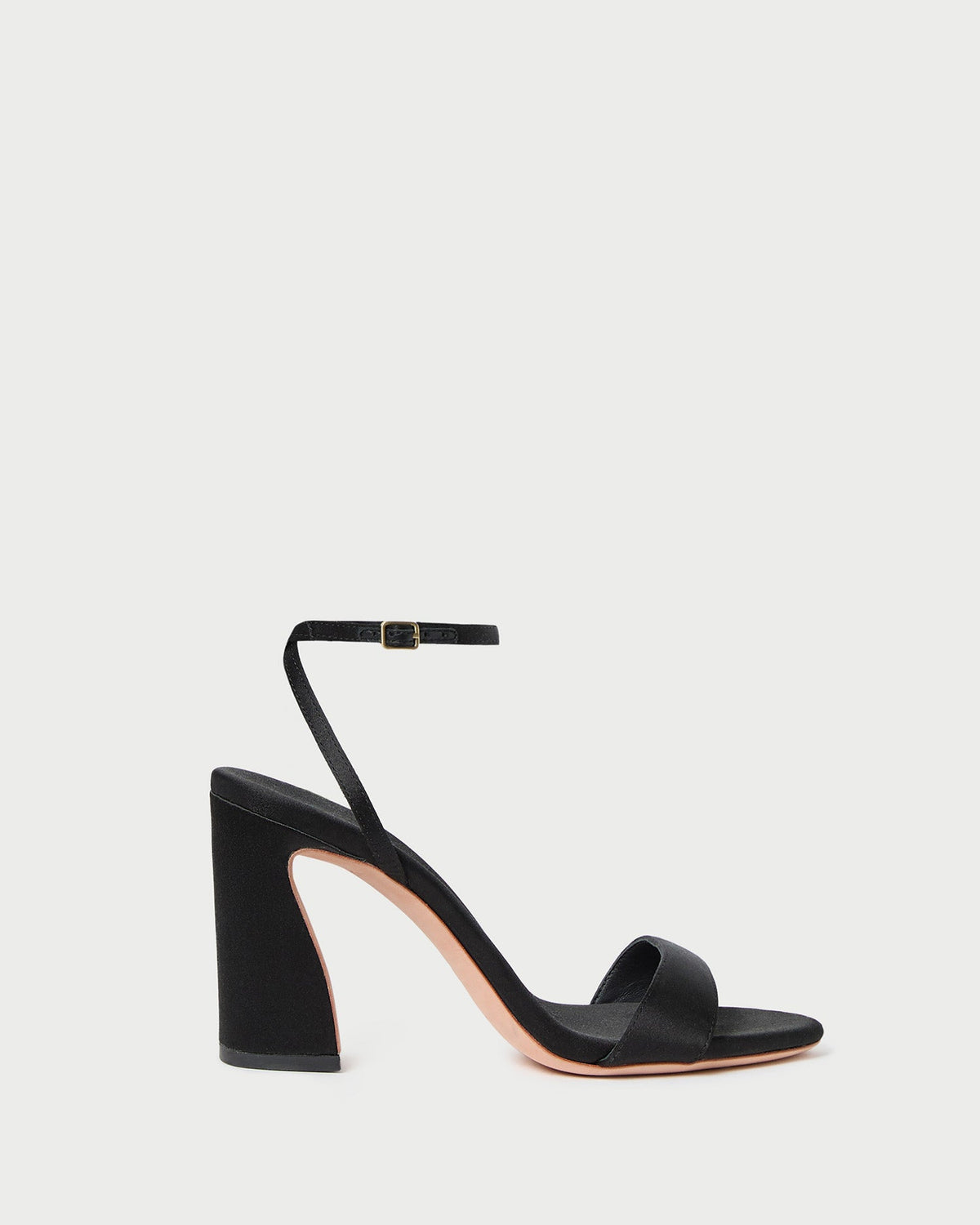 Loeffler Randall Discount - Malia Black Satin Curved-Heel Sandal