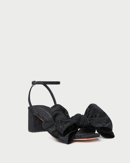 Loeffler Randall Featured - Carmen Black Moiré Bow Sandal