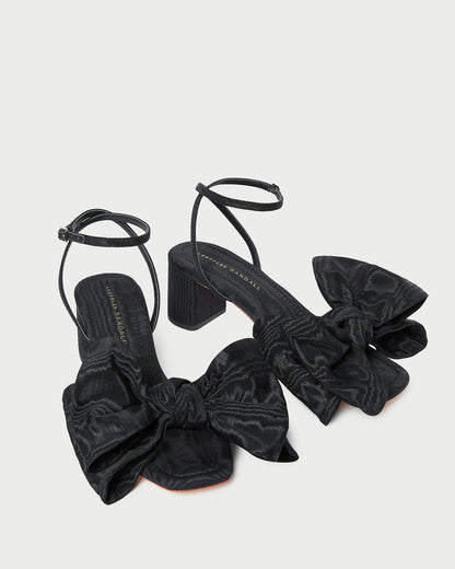 Loeffler Randall Featured - Carmen Black Moiré Bow Sandal