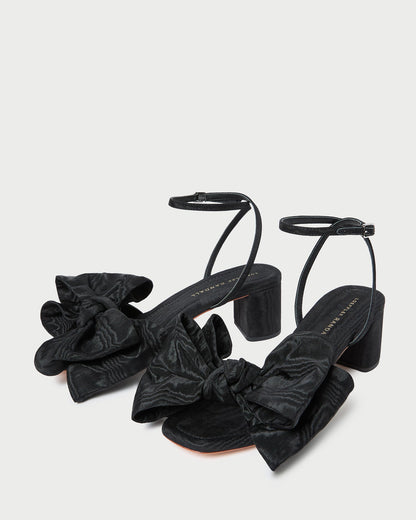 Loeffler Randall Featured - Carmen Black Moiré Bow Sandal
