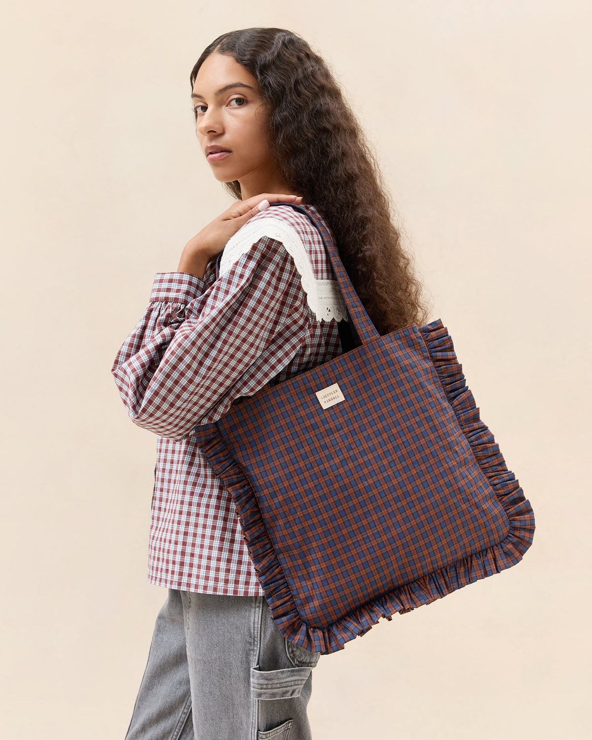 Loeffler Randall Deals - Justine Navy Ruffle Tote