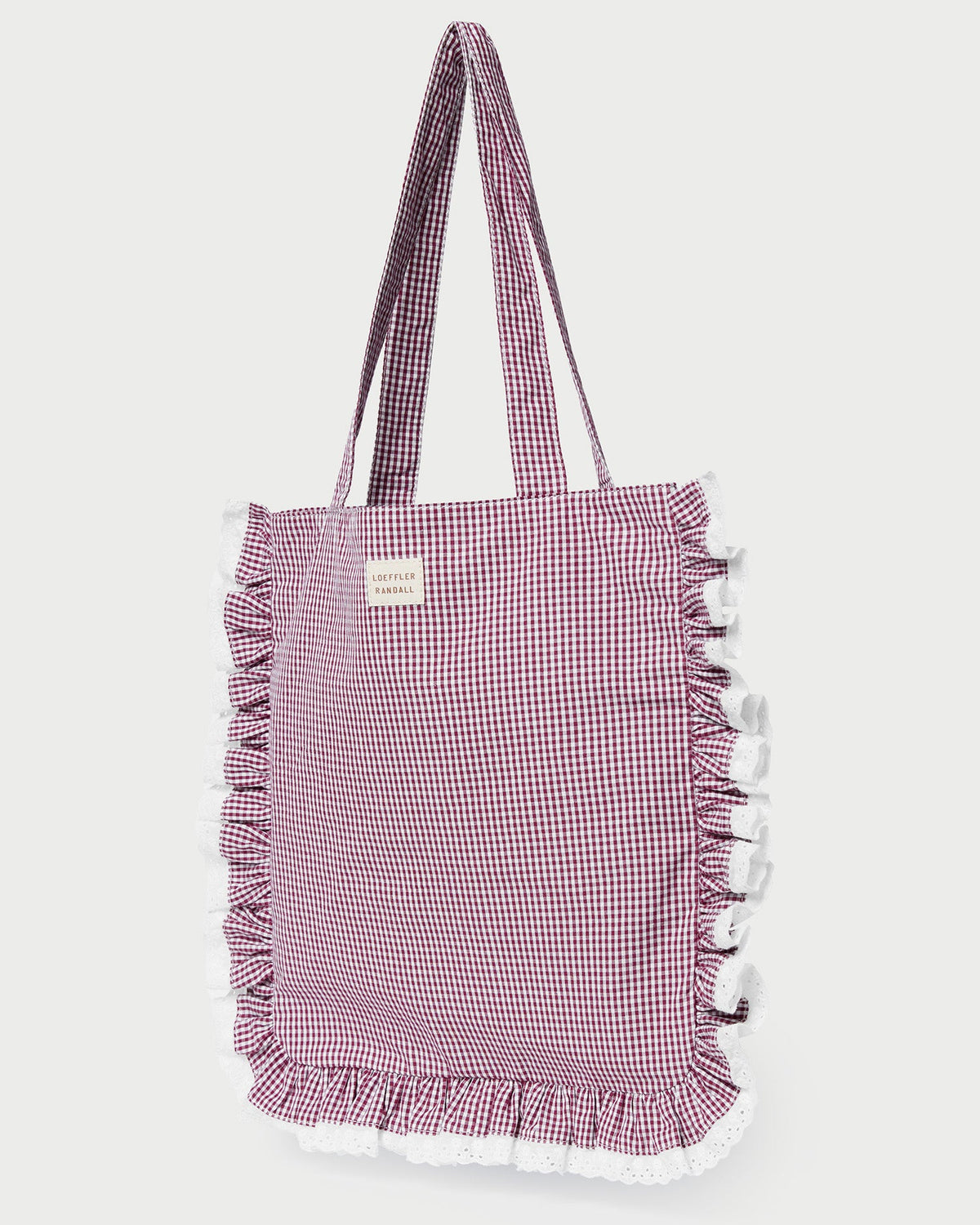 Loeffler Randall Featured - Justine Maroon Ruffle Tote