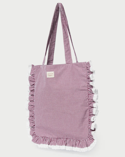 Loeffler Randall Featured - Justine Maroon Ruffle Tote