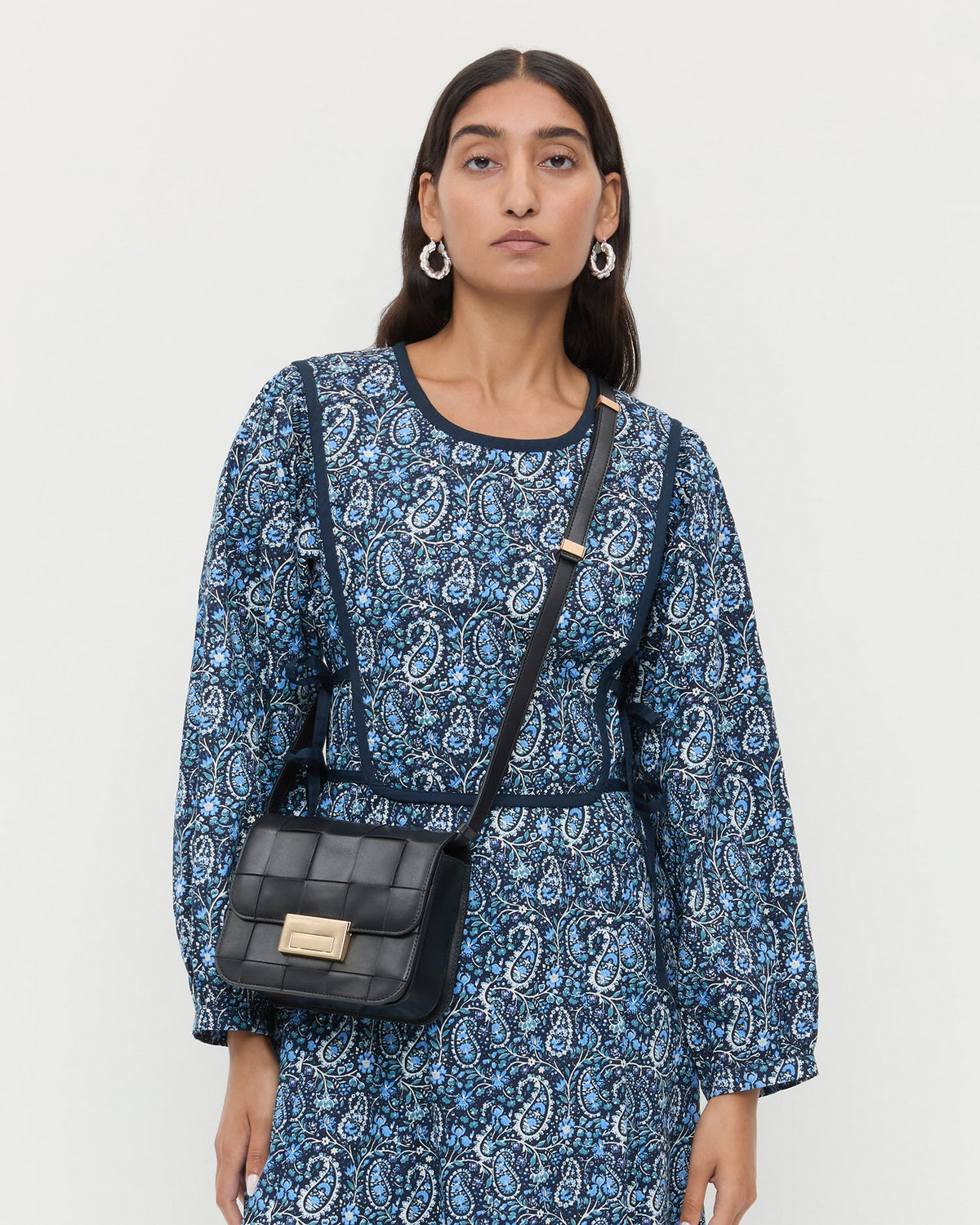 Loeffler Randall Best Price - Desi Black Woven Leather Crossbody