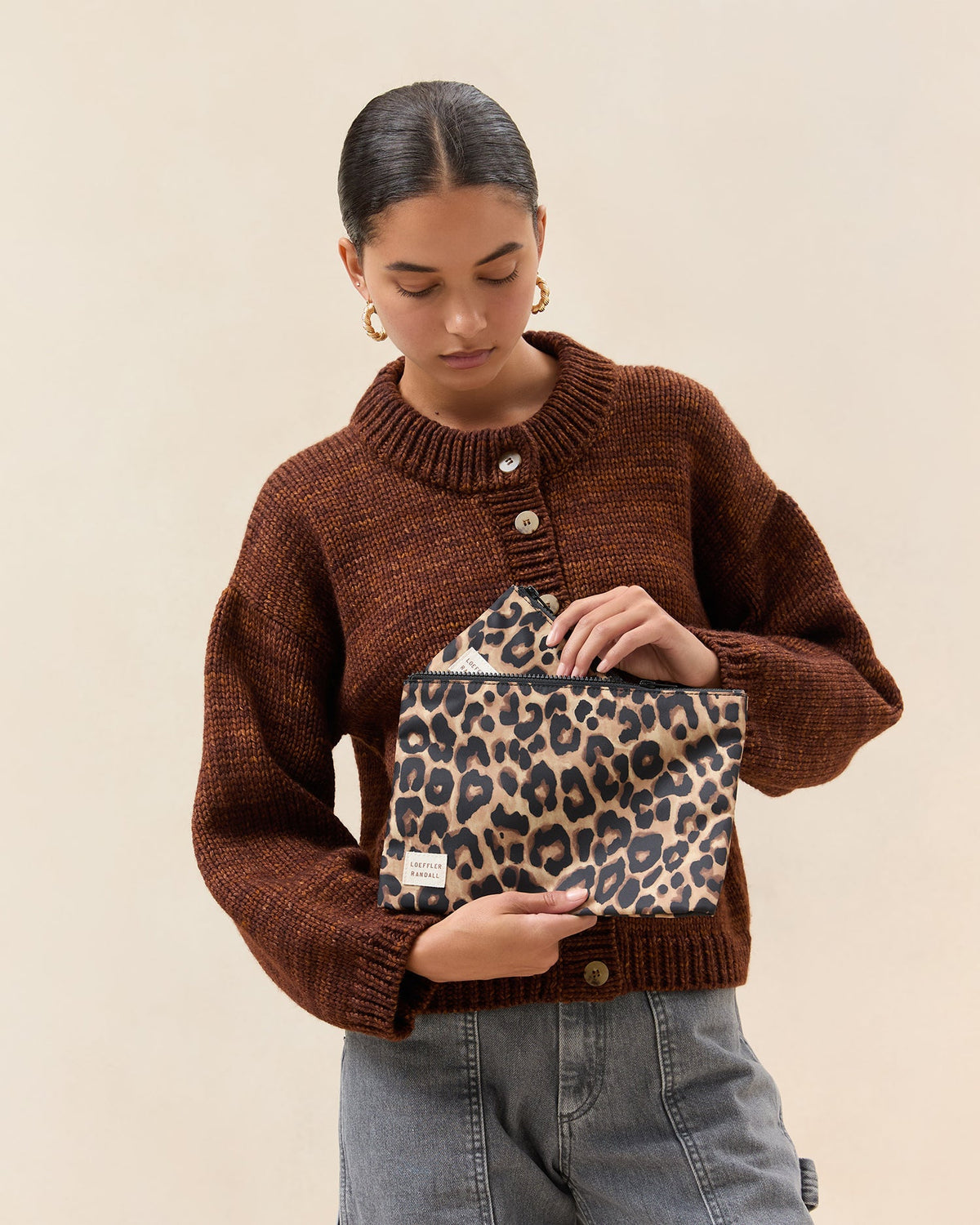 Loeffler Randall Trusted - Tracy Leopard Pouch Set