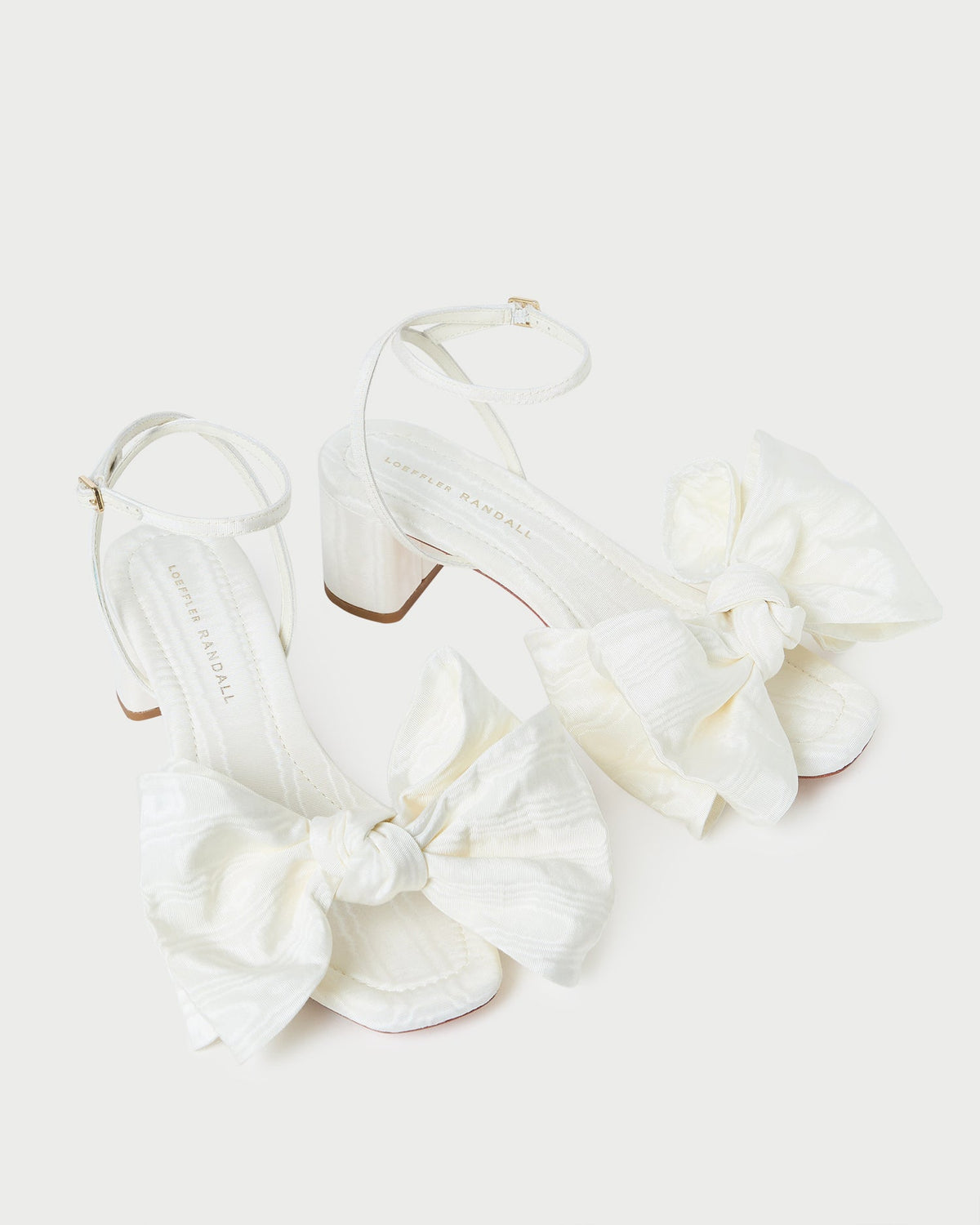 Loeffler Randall Essential - Carmen Cream Moiré Bow Sandal