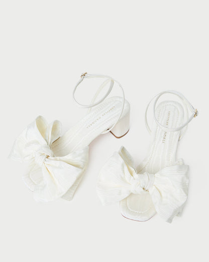 Loeffler Randall Essential - Carmen Cream Moiré Bow Sandal