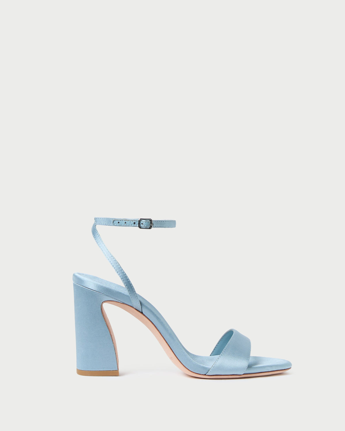 Loeffler Randall Discount - Malia Blue Satin Curved-Heel Sandal