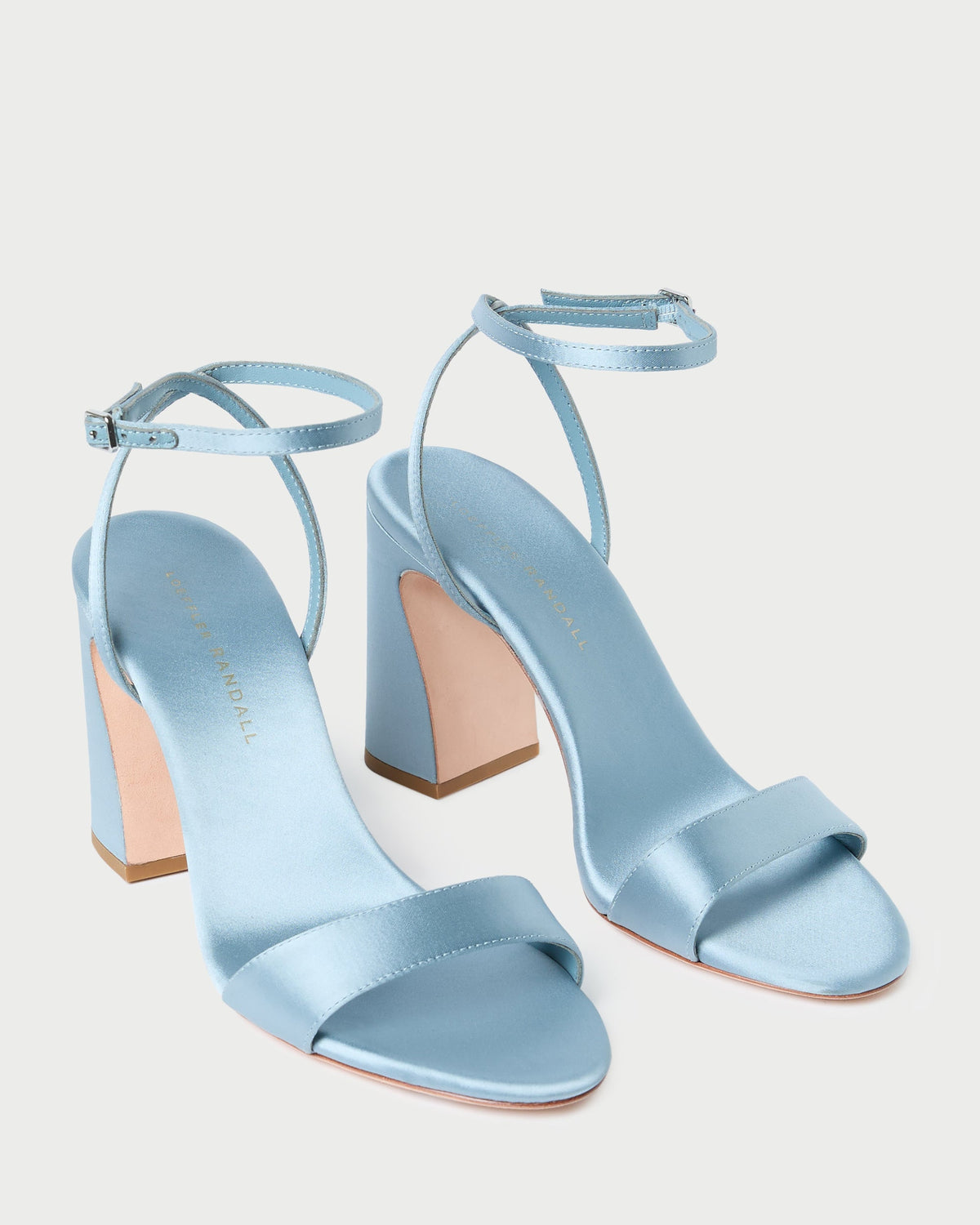 Loeffler Randall Discount - Malia Blue Satin Curved-Heel Sandal