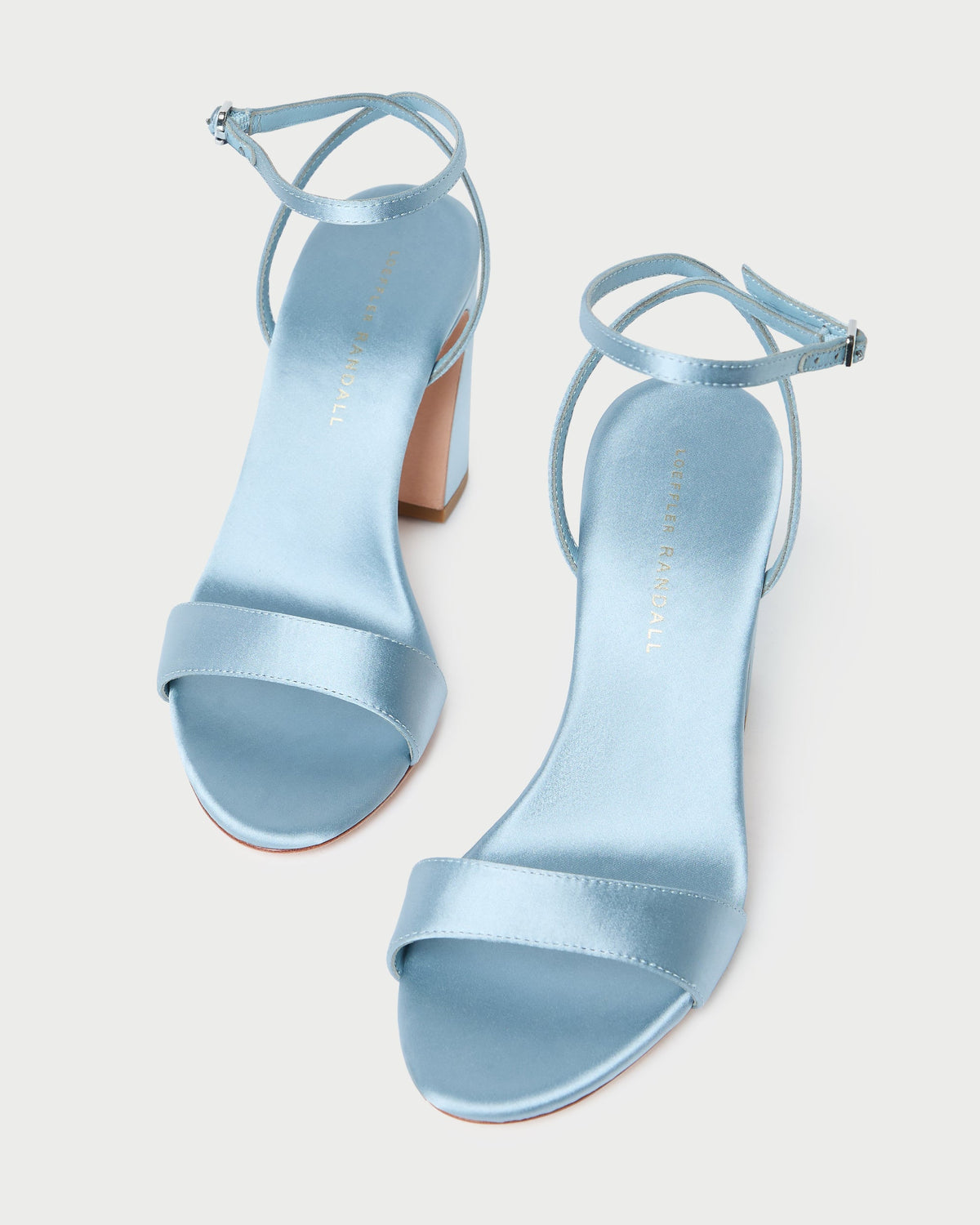 Loeffler Randall Discount - Malia Blue Satin Curved-Heel Sandal