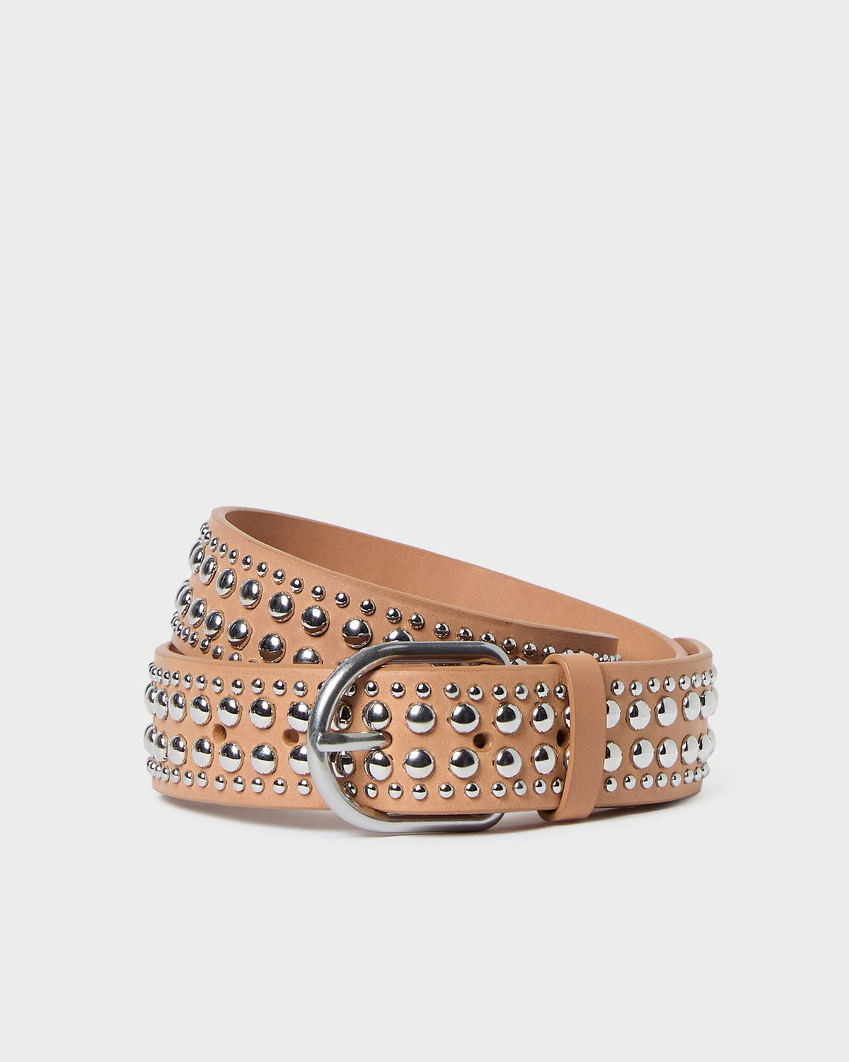 Loeffler Randall New - Isaac Honey/Silver Studded Belt