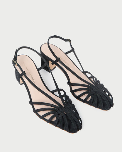 Loeffler Randall Popular - Priscilla Black Moiré Heeled Sandal