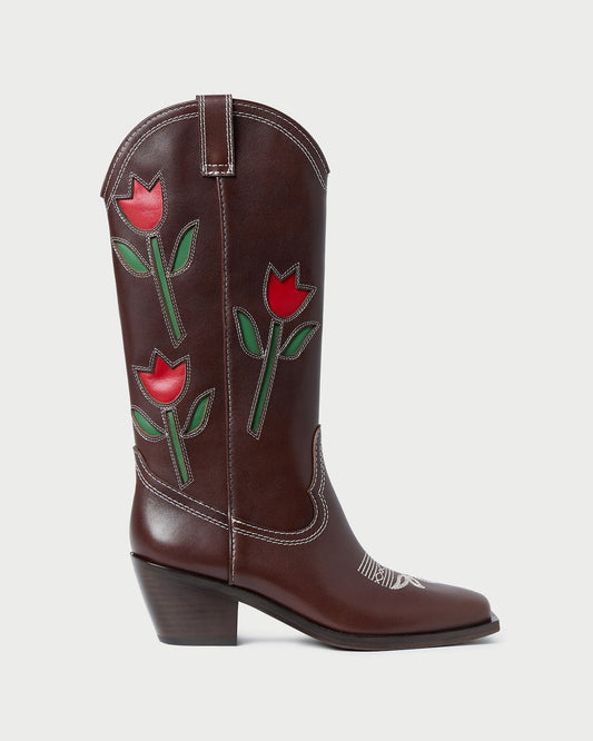 Loeffler Randall Best Seller - Wilder Espresso Leather Tulip Boot