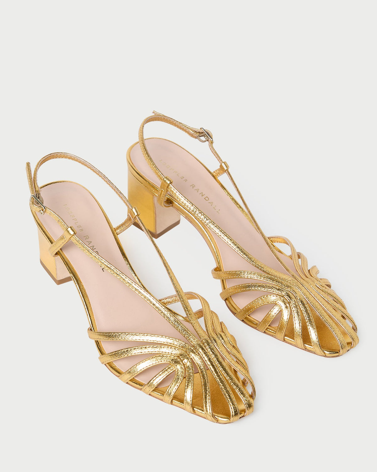Loeffler Randall Essential - Priscilla Gold Lattice Heeled Sandal