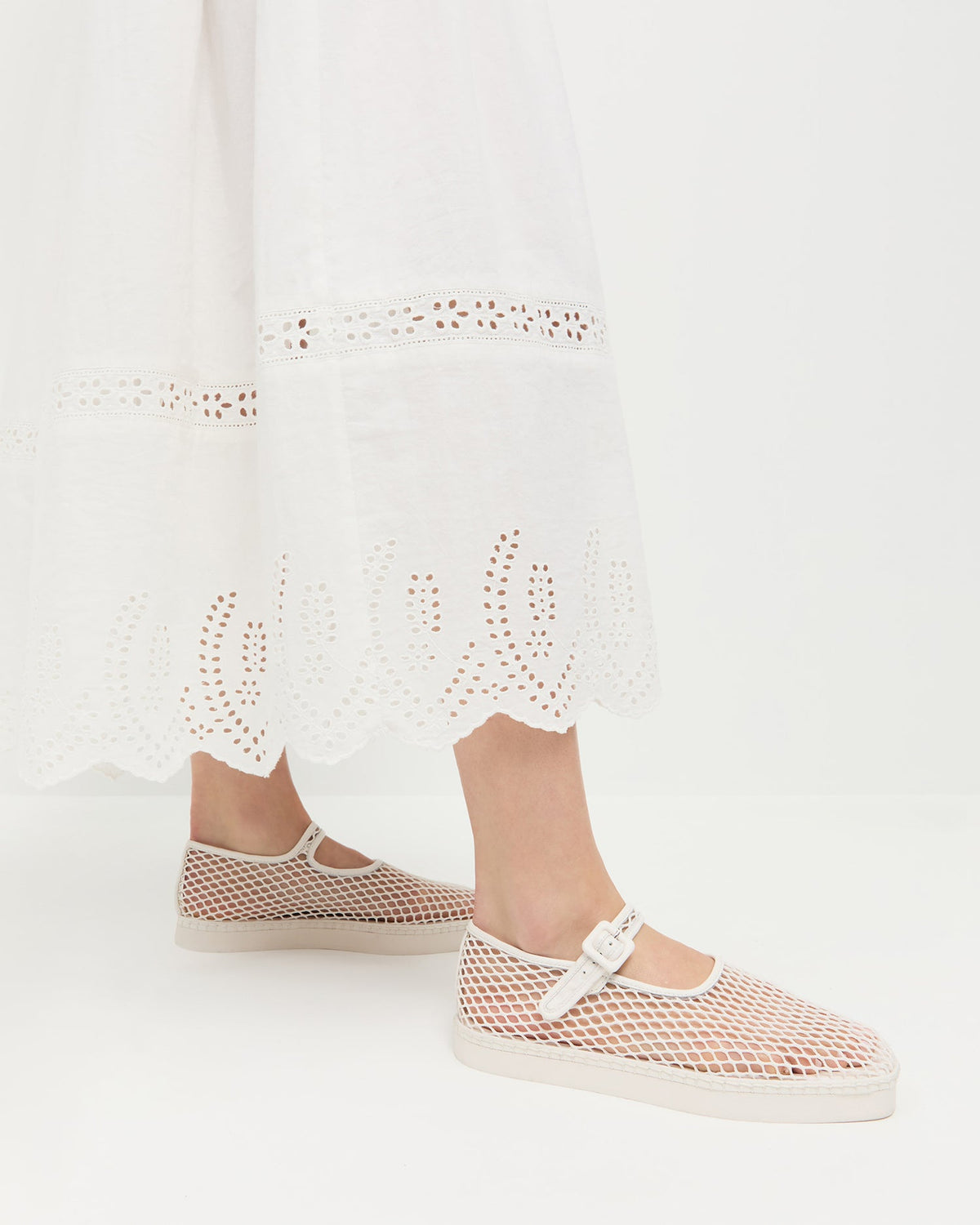 Loeffler Randall Exclusive - Rita White Netted Mary Jane