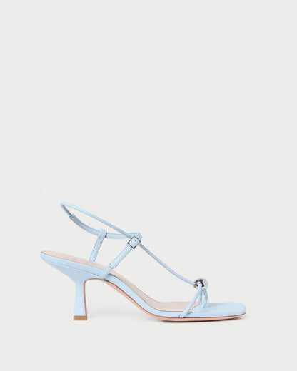 Loeffler Randall Great Value - Triana Blue Leather Mid-Heel Sandal