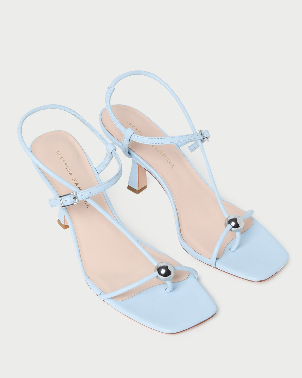 Loeffler Randall Great Value - Triana Blue Leather Mid-Heel Sandal
