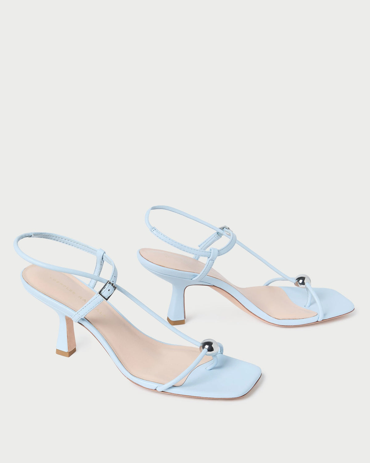 Loeffler Randall Great Value - Triana Blue Leather Mid-Heel Sandal