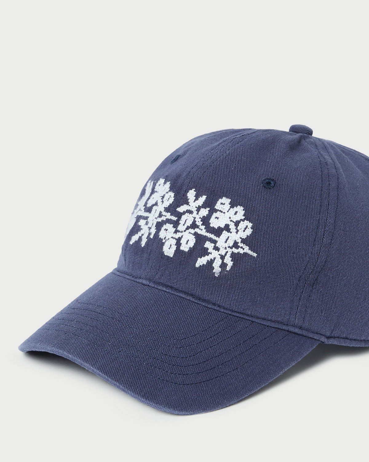 Loeffler Randall Best Seller - Cairo Navy/Cream Embroidered Cap
