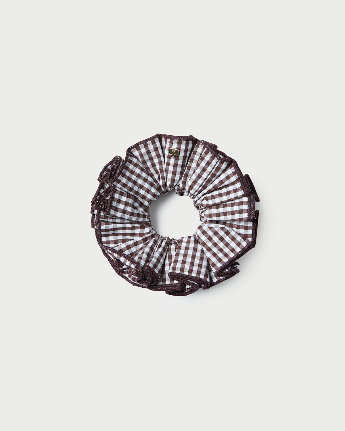 Loeffler Randall Special Offer - Felice Brown Gingham Layered Scrunchie