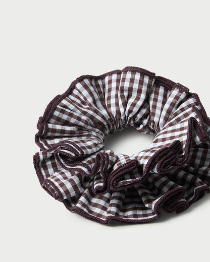 Loeffler Randall Special Offer - Felice Brown Gingham Layered Scrunchie