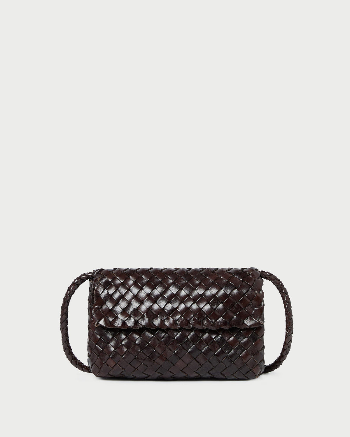 Loeffler Randall Exclusive - Vinnie Chocolate Woven Leather Crossbody