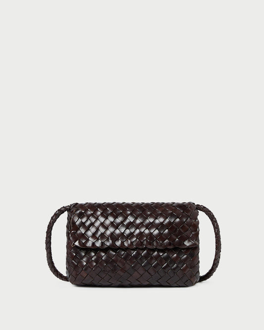 Loeffler Randall Exclusive - Vinnie Chocolate Woven Leather Crossbody