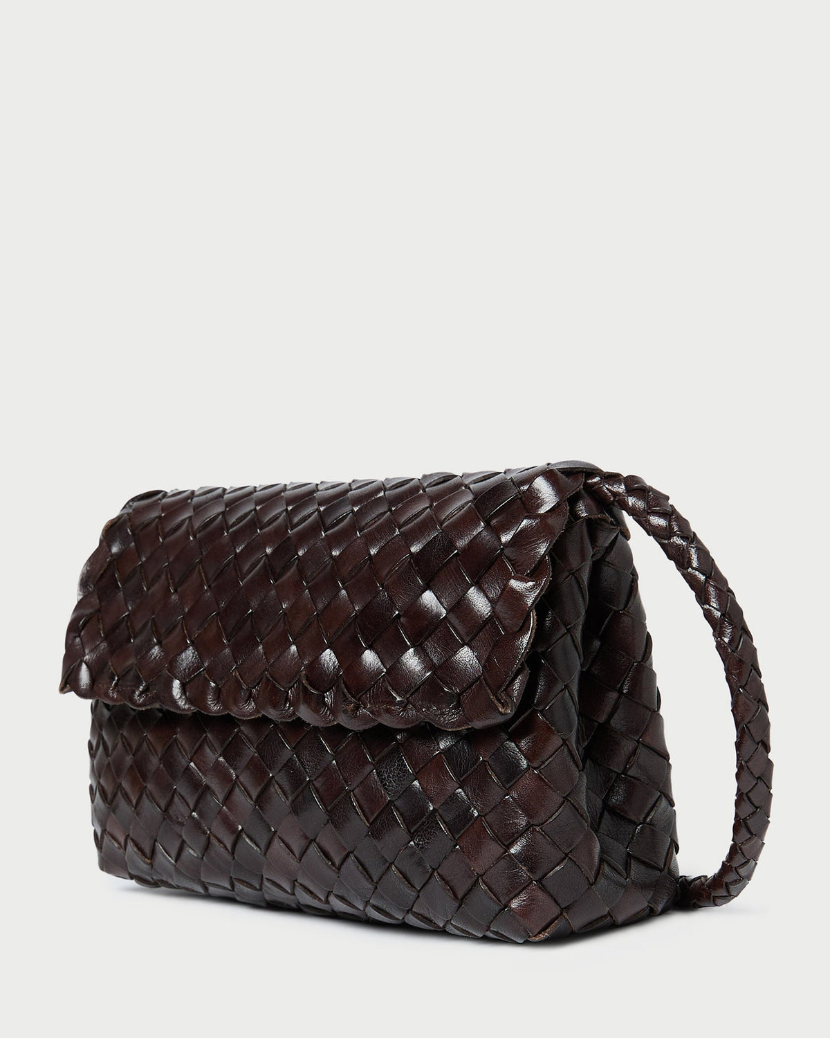 Loeffler Randall Exclusive - Vinnie Chocolate Woven Leather Crossbody