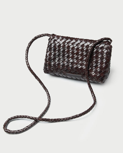 Loeffler Randall Exclusive - Vinnie Chocolate Woven Leather Crossbody