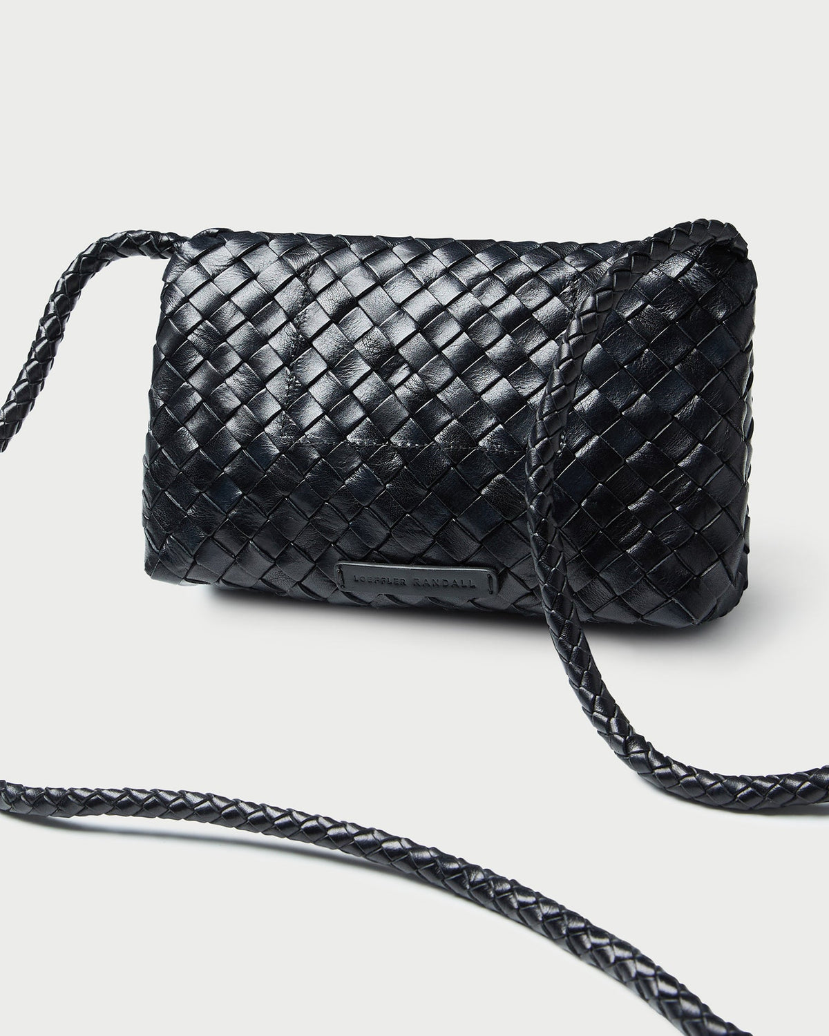 Loeffler Randall Deals - Vinnie Black Woven Leather Crossbody