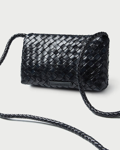 Loeffler Randall Deals - Vinnie Black Woven Leather Crossbody
