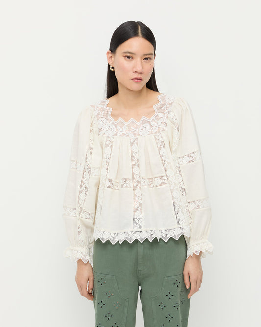 Loeffler Randall New - Pauline Embroidered Lace Blouse