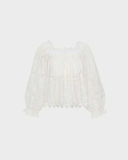 Loeffler Randall New - Pauline Embroidered Lace Blouse