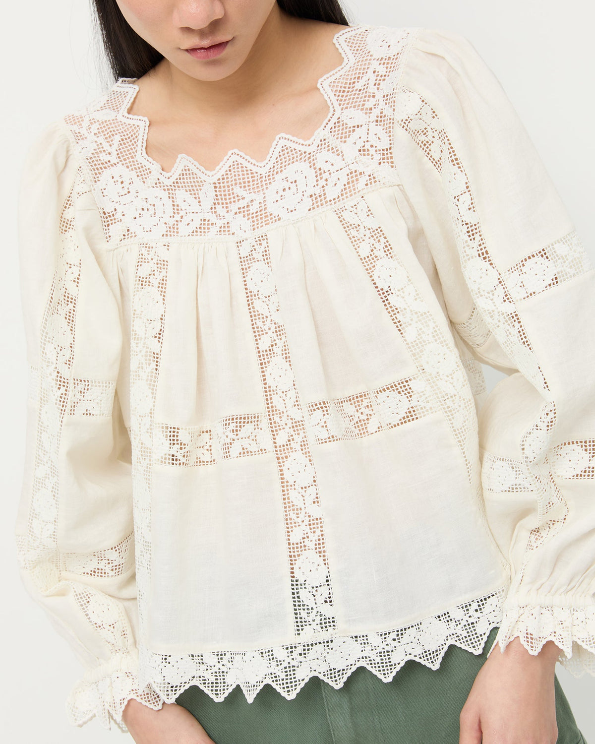 Loeffler Randall New - Pauline Embroidered Lace Blouse
