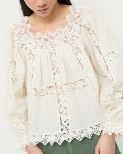 Loeffler Randall New - Pauline Embroidered Lace Blouse