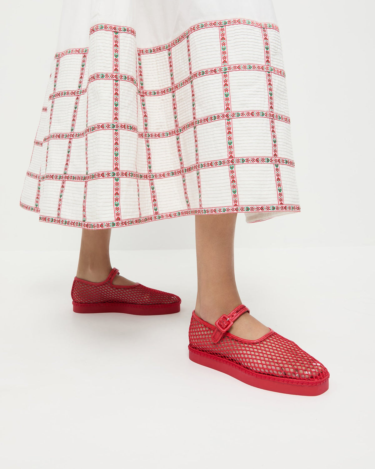 Loeffler Randall Quality - Rita Red Netted Mary Jane