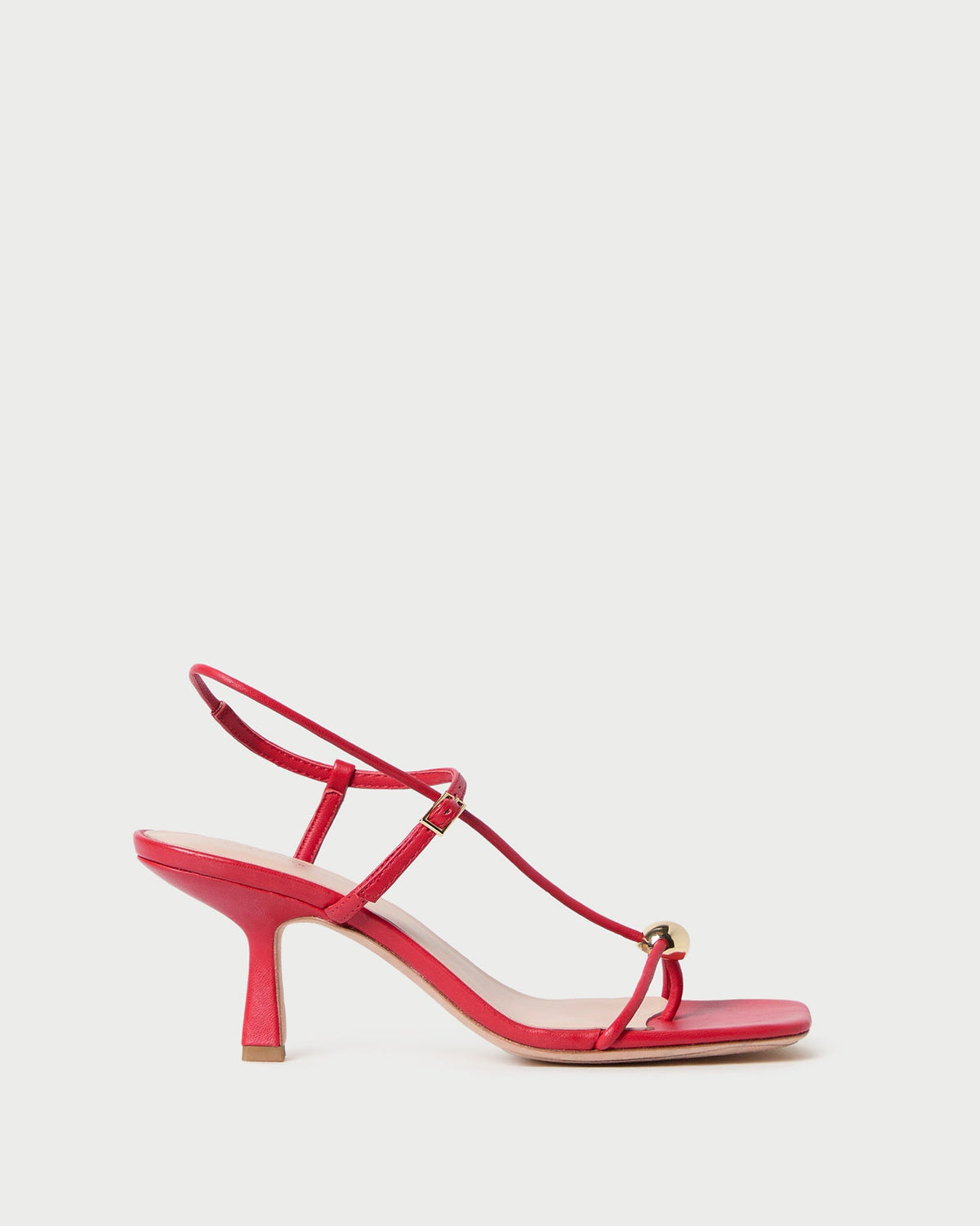 Loeffler Randall Value - Triana Red Leather Mid-Heel Sandal