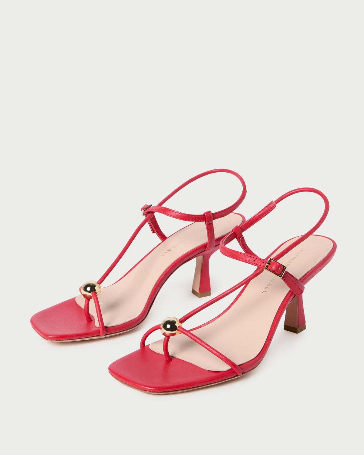 Loeffler Randall Value - Triana Red Leather Mid-Heel Sandal