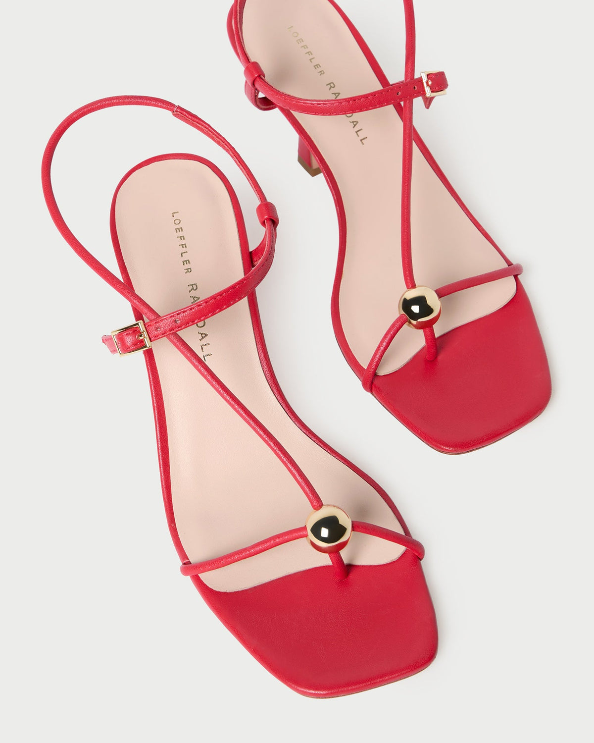 Loeffler Randall Value - Triana Red Leather Mid-Heel Sandal