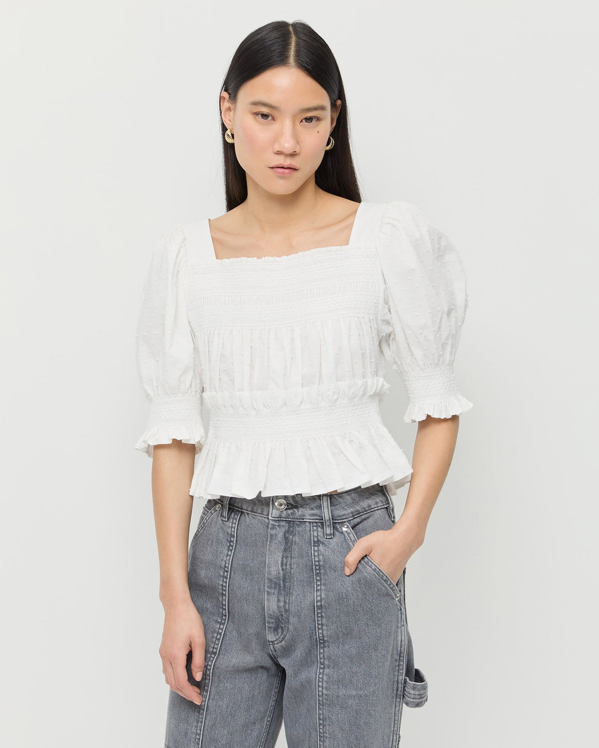 Loeffler Randall Trusted - Nicola Smocked Blouse