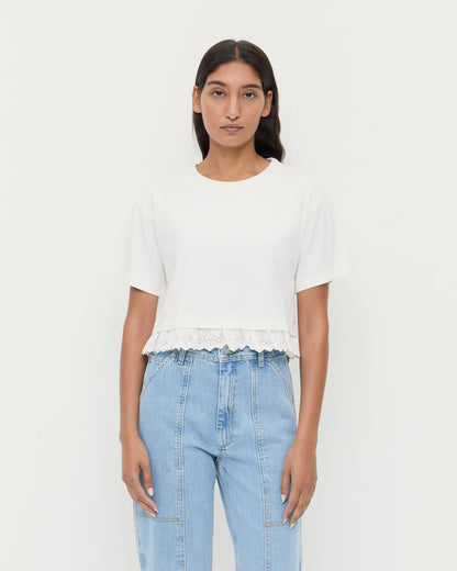 Loeffler Randall Discount - Junie Lace Trim Tee