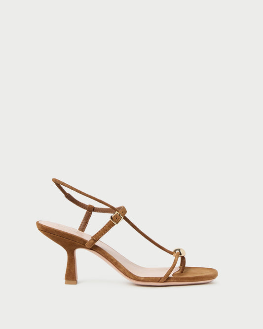 Loeffler Randall Sale - Triana Cacao Suede Mid-Heel Sandal