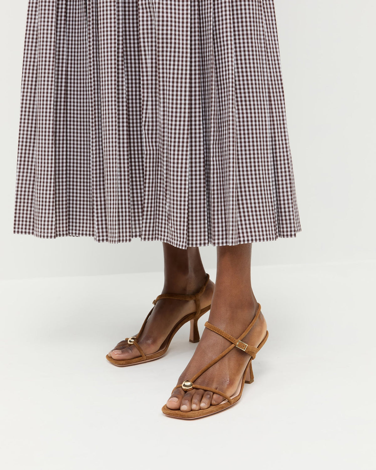 Loeffler Randall Sale - Triana Cacao Suede Mid-Heel Sandal