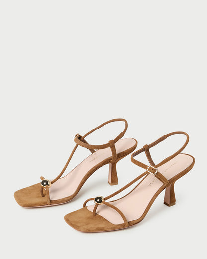 Loeffler Randall Sale - Triana Cacao Suede Mid-Heel Sandal