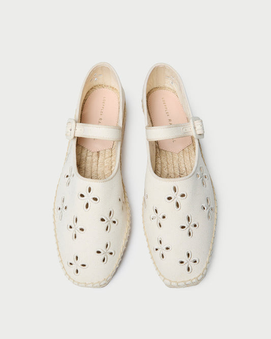 Loeffler Randall New - Clover Natural Embroidered Espadrille