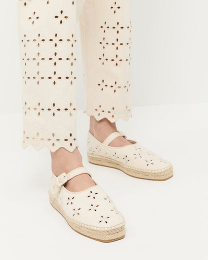 Loeffler Randall New - Clover Natural Embroidered Espadrille