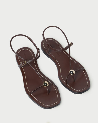 Loeffler Randall Trusted - Lara Espresso Leather Sandal