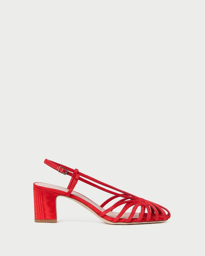 Loeffler Randall Sale - Priscilla Red Moiré Heeled Sandal